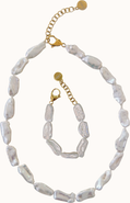 Joiana Jewelry Biwa Pearl Necklace and Bracelet Set