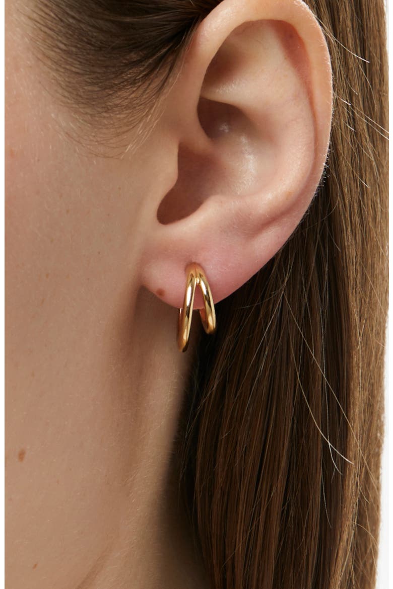 Scarlet Double Hoop Earrings, Alternate, color, GOLD