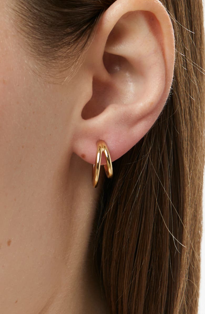 Ana Luisa Scarlet Double Hoop Earrings, Alternate, color, Gold