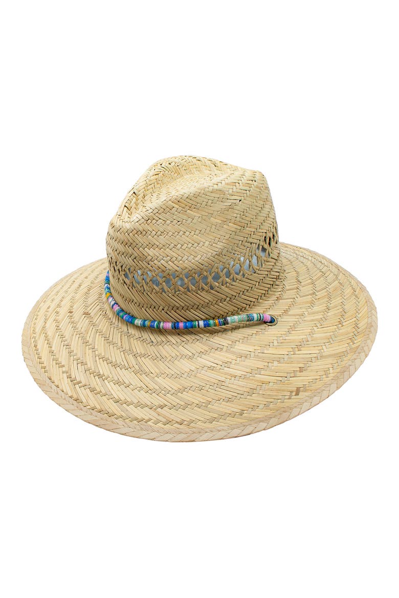 Delta Straw Sun Hat, Main, color, BEIGE/ TEAL