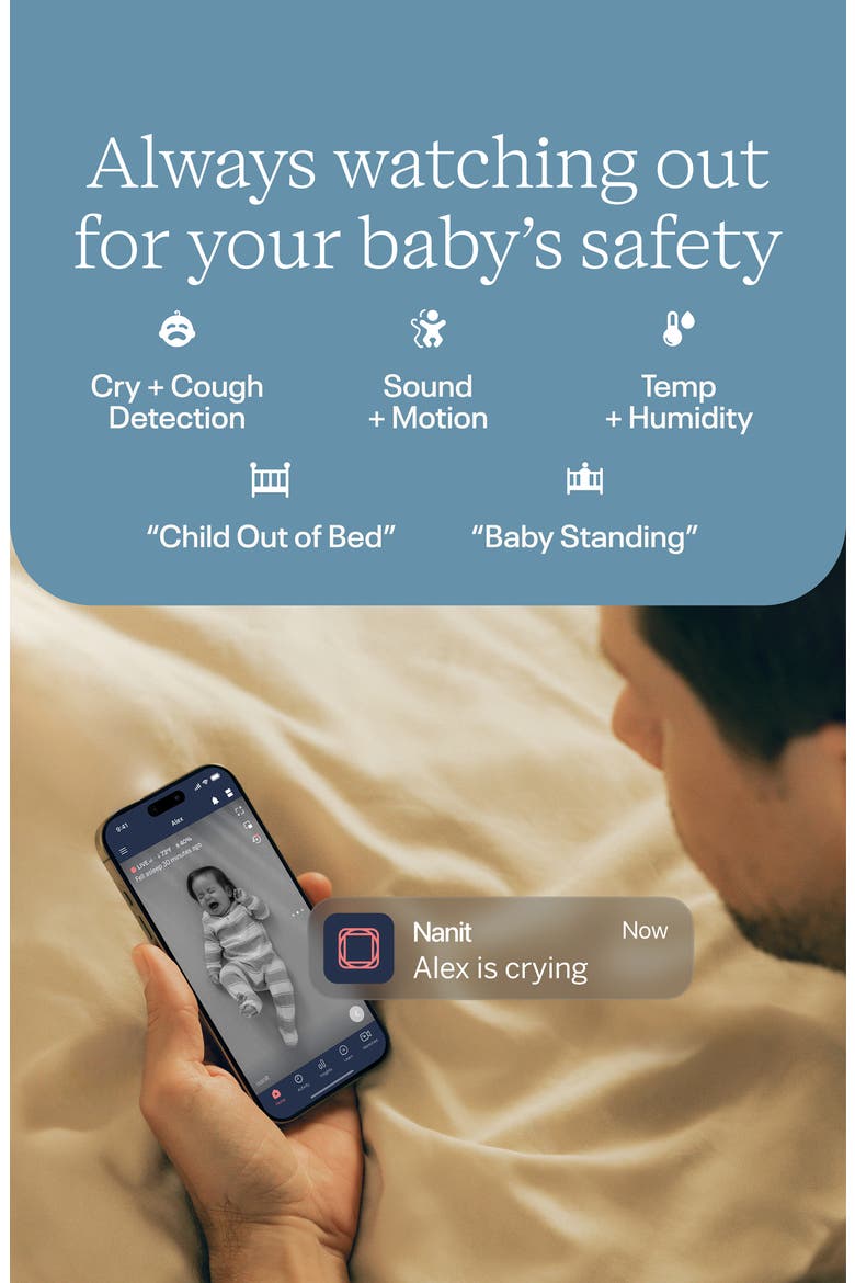 Pro Smart Baby Monitor & Wall Mount, Alternate, color, WHITE