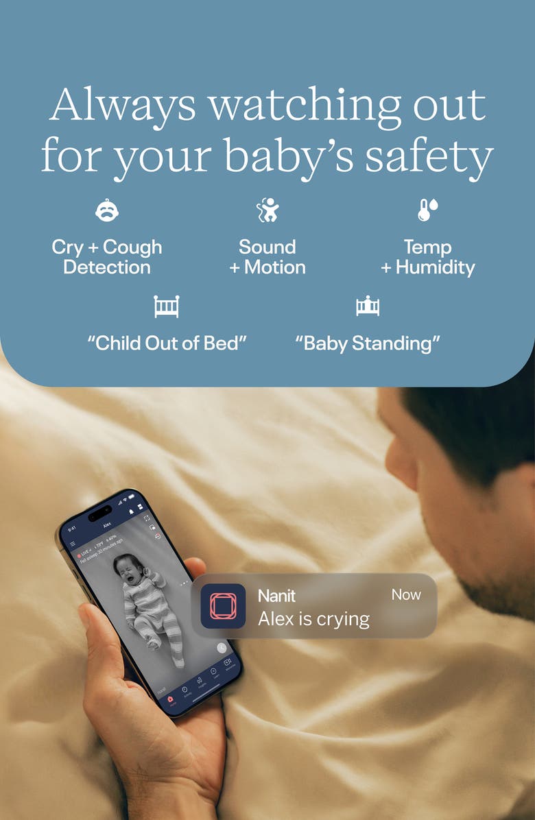 Nanit Pro Smart Baby Monitor & Wall Mount, Alternate, color, White