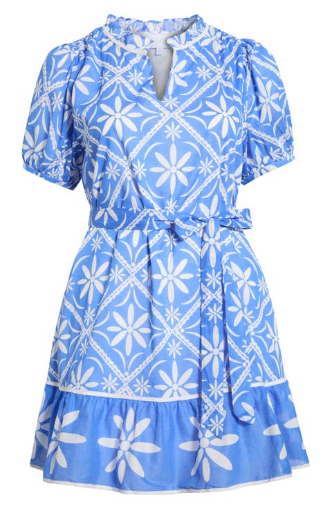 Alexie Floral Print Tie Waist Dress (Plus)
