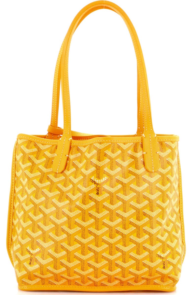 Pre-Owned Goyard Anjou Reversible Tote Coated Canvas Mini, Main, color, Yellow