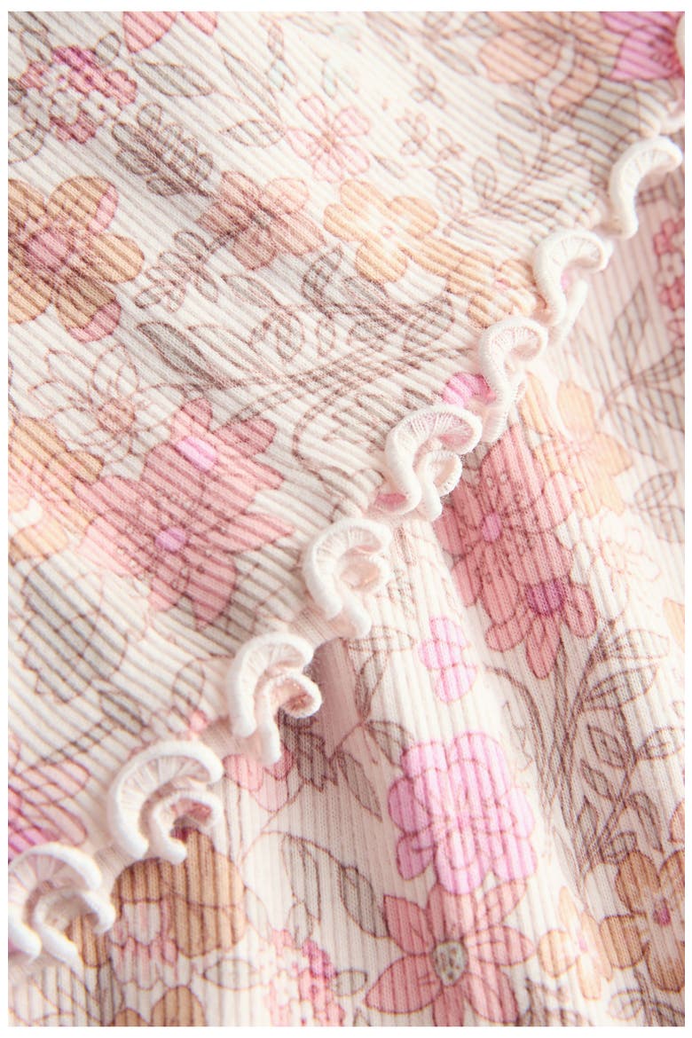 Kids' Ditsy Floral Print Rib Dress, Alternate, color, PINK