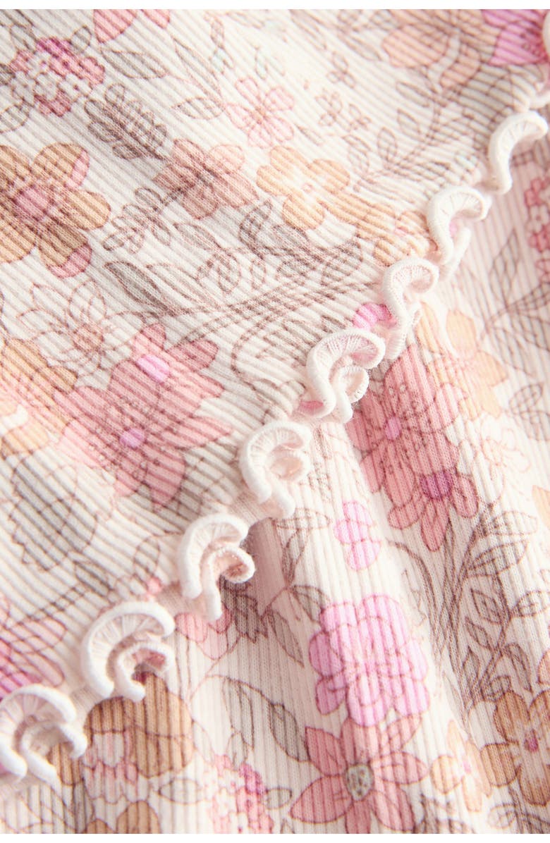 NEXT Kids' Ditsy Floral Print Rib Dress, Alternate, color, Pink