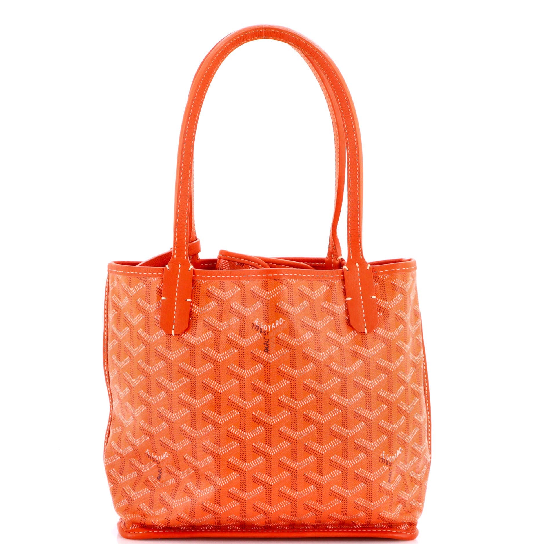 Pre-Owned Goyard Anjou Reversible Tote Coated Canvas Mini, Main, color, Orange