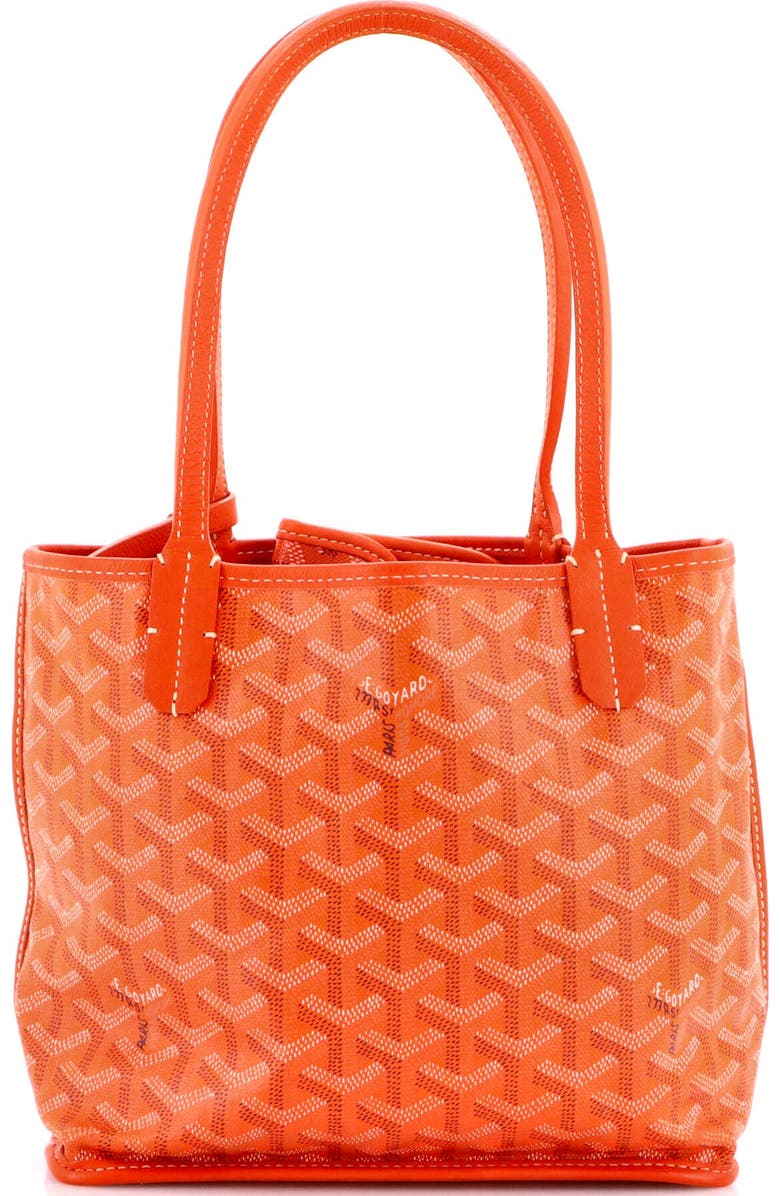 Pre-Owned Goyard Anjou Reversible Tote Coated Canvas Mini, Main, color, Orange