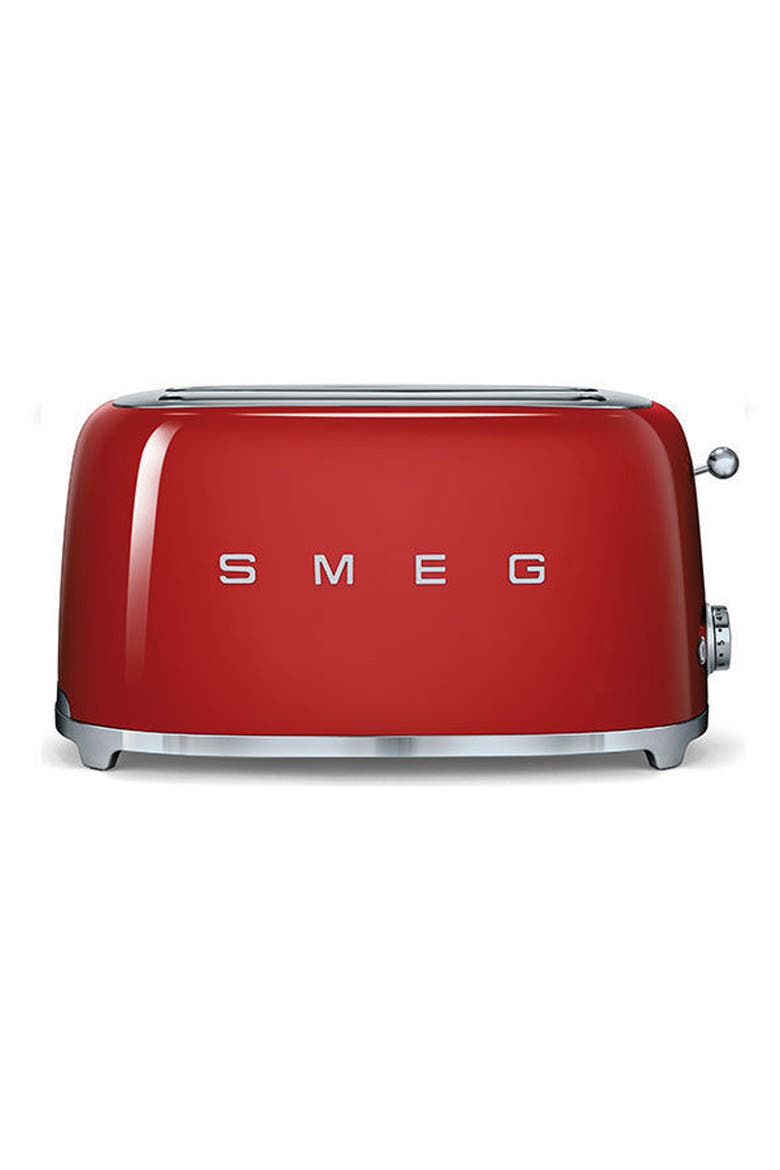 50s Retro Style Four-Slice Toaster, Main, color, RED