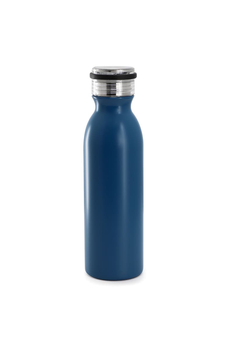Gibson Home Marina 4 Piece 20 Ounce Double Wall Stainless Steel Thermal Bottle with Acrylic Lid, Alternate, color, Blue