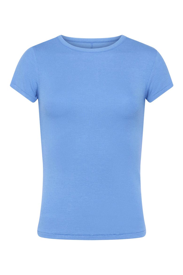 Slinky Rib Crewneck T-Shirt, Alternate, color, HARBOR