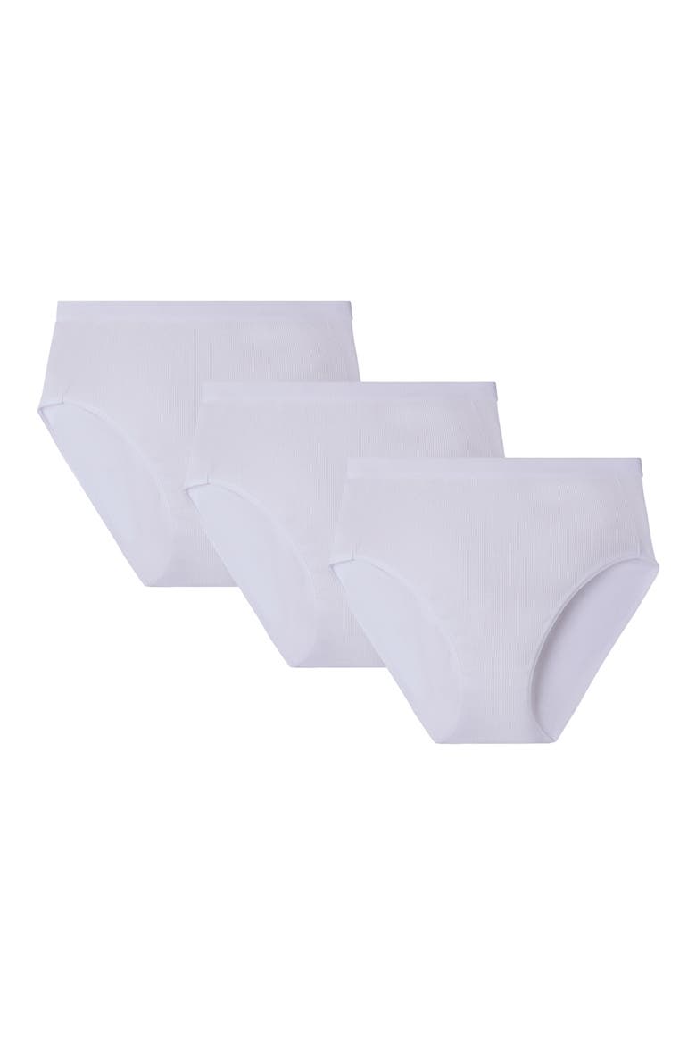 Seamless Rib 3-Pack Briefs, Alternate, color, WHITE