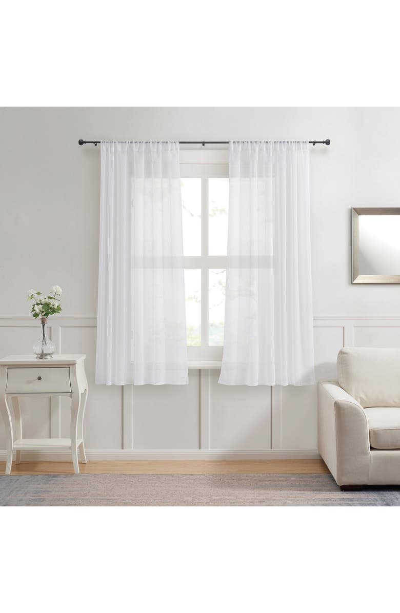 DKNY Griffin 48" to 86" Adjustable Curtain Rod, Alternate, color, Black