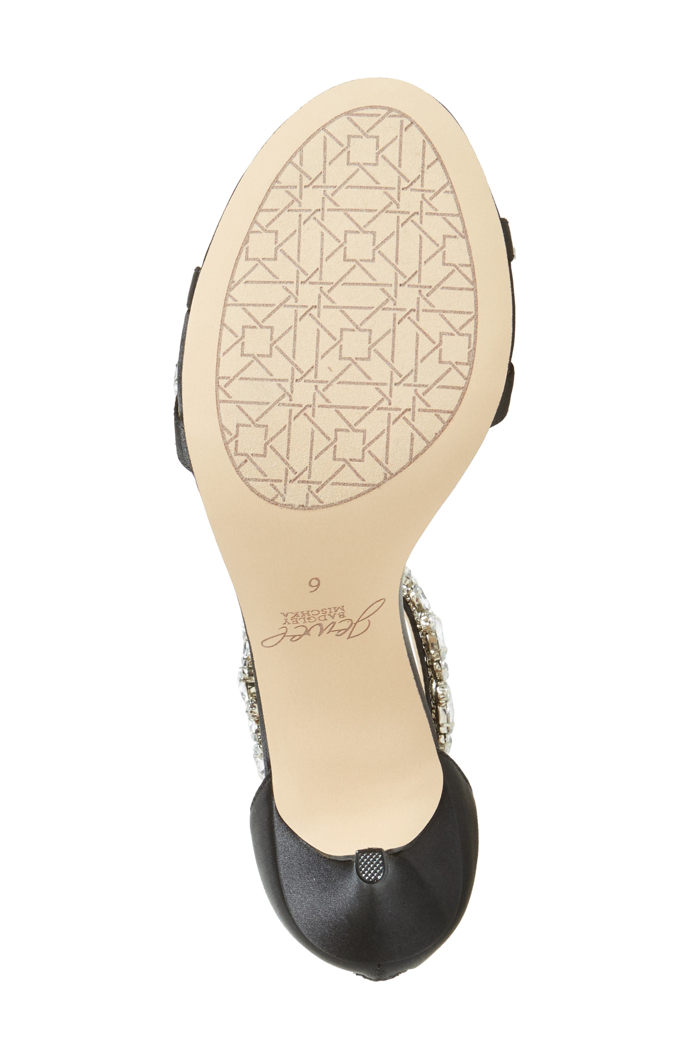 Caroline Embellished Sandal, Alternate, color, BLACK SATIN
