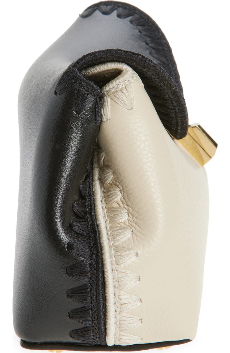 TOTEME Mini T-Lock Leather Clutch, Alternate, color, Black/ Milk