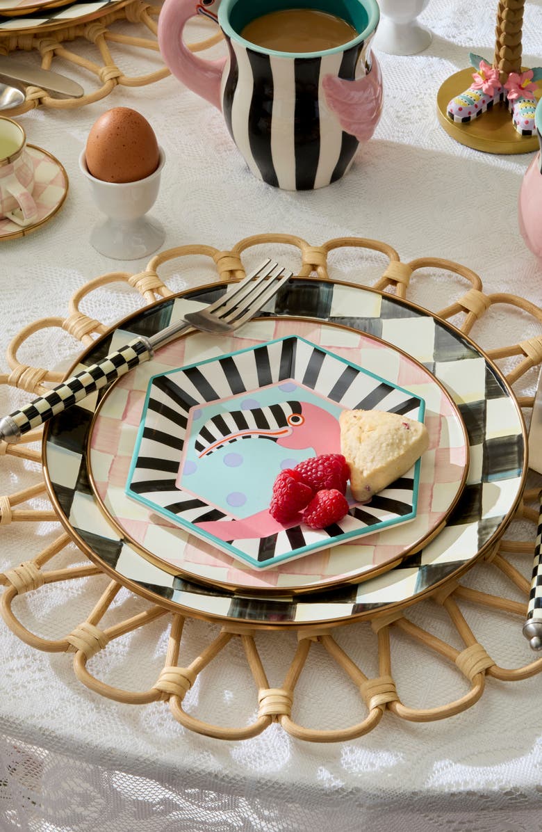 MACKENZIE CHILDS Patience Brewster Flamingo Set of 4 Dessert Plates, Alternate, color, Multi
