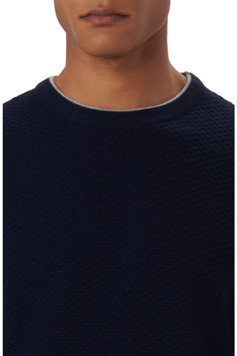 Merino Wool & Cashmere Blend Waffle Stitch Sweater, Alternate, color, NAVY