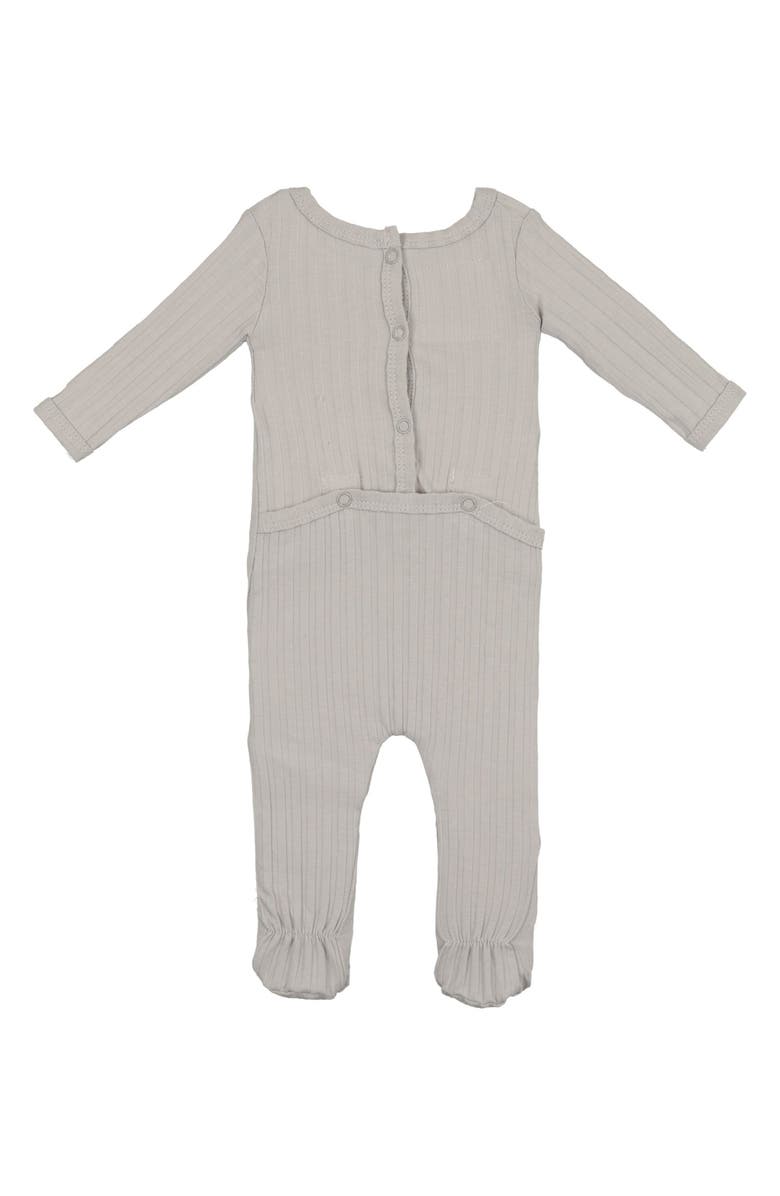 Manière Fine Rib Stretch Cotton Footie, Alternate, color, 