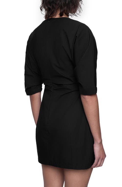 Rebecca Minkoff Stella Center Ruched Cotton Minidress In True Black