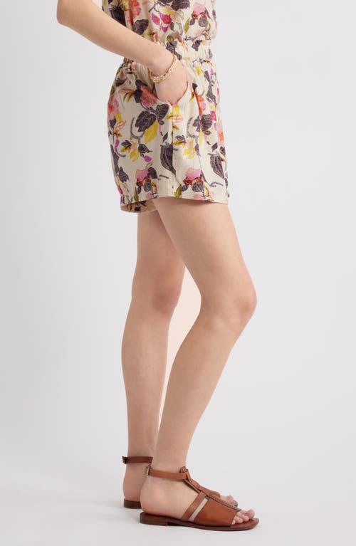 TREASURE & BOND TREASURE & BOND PRINT LINEN BLEND SHORTS 