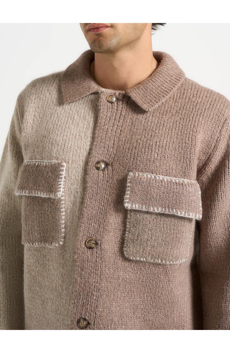 Manière De Voir Jean Mohair-Blend Colour Block Cardigan, Alternate, color, Beige