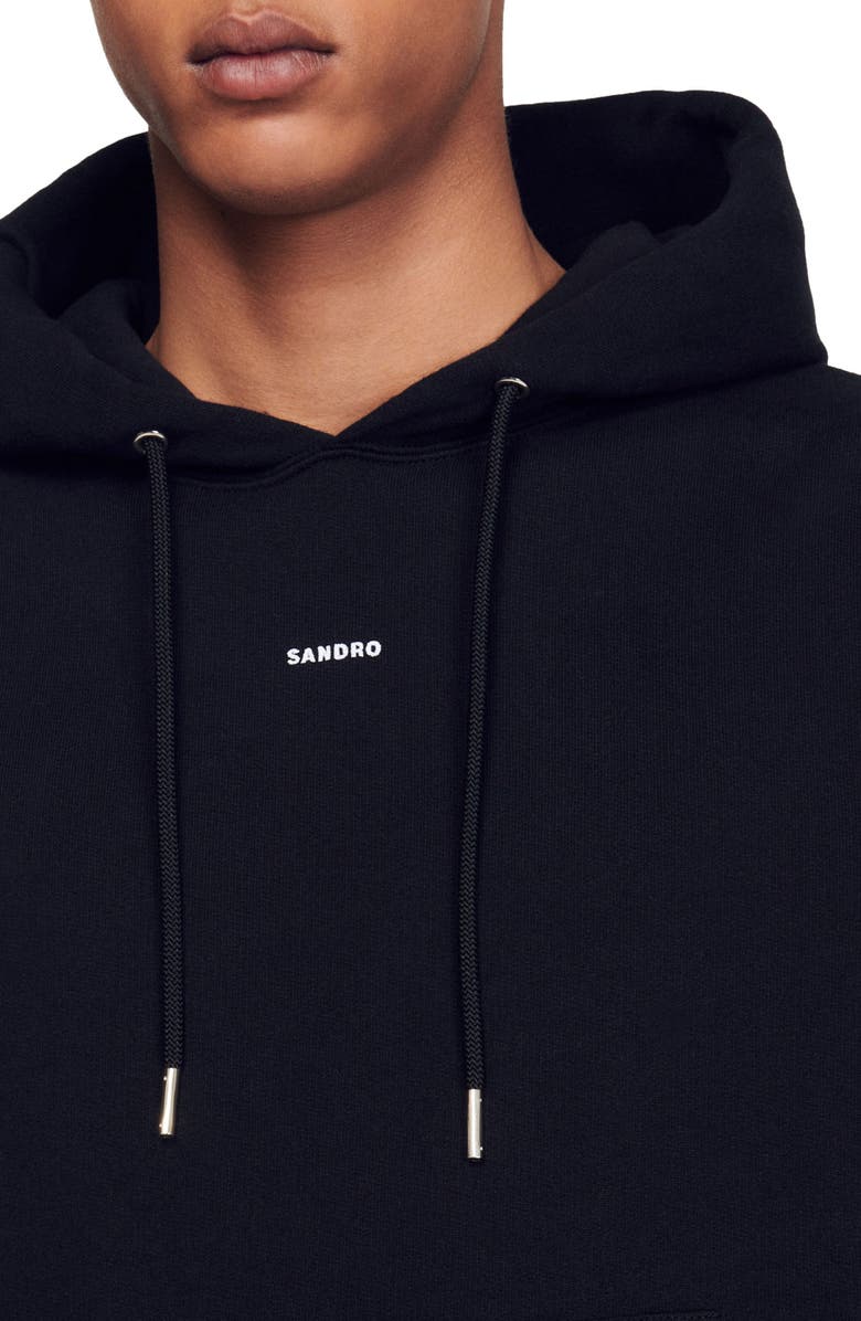 SANDRO Embroidered Logo Hoodie, Alternate, color, 