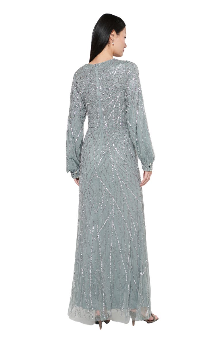 MARYISA Occasion Modest Embellished Sequin Beaded Boat Neck Evening Maxi, Alternate, color,