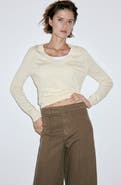 MANGO Seamed High Waist Wide Leg Jeans