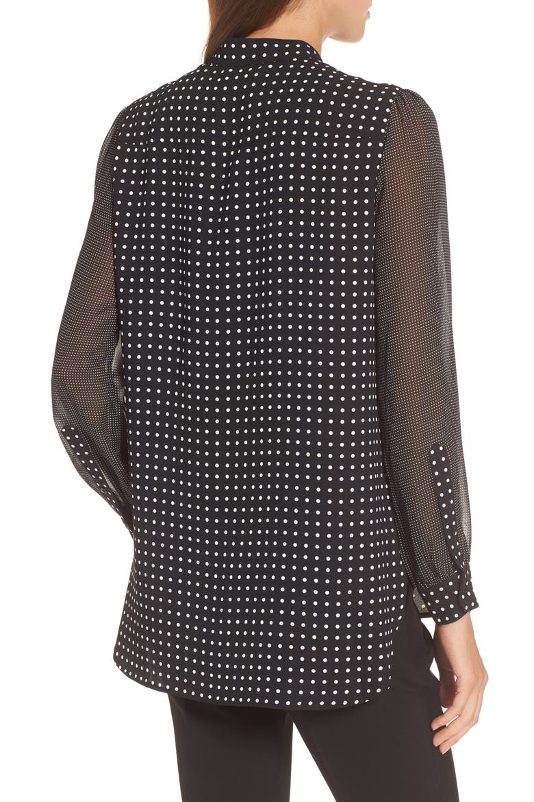 Mixed Dot Print Blouse, Alternate, color, BLACK/ WHITE