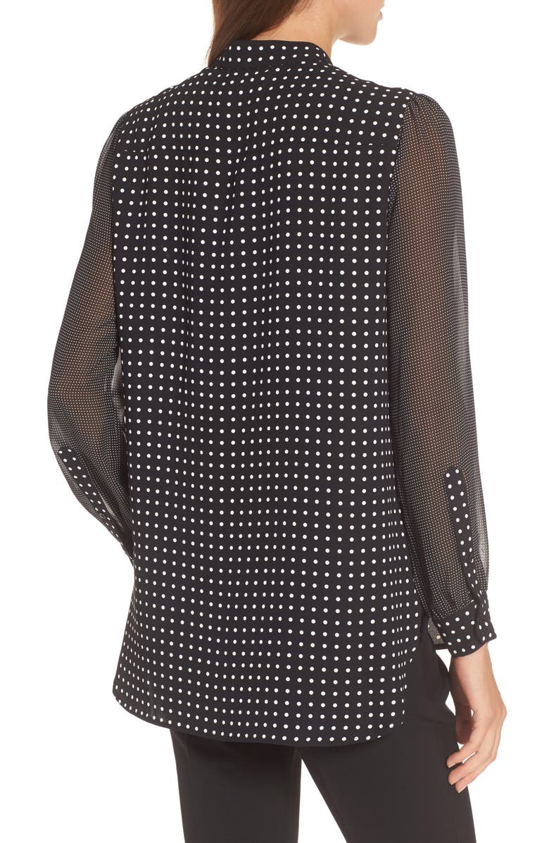 Anne Klein Mixed Dot Print Blouse, Alternate, color,