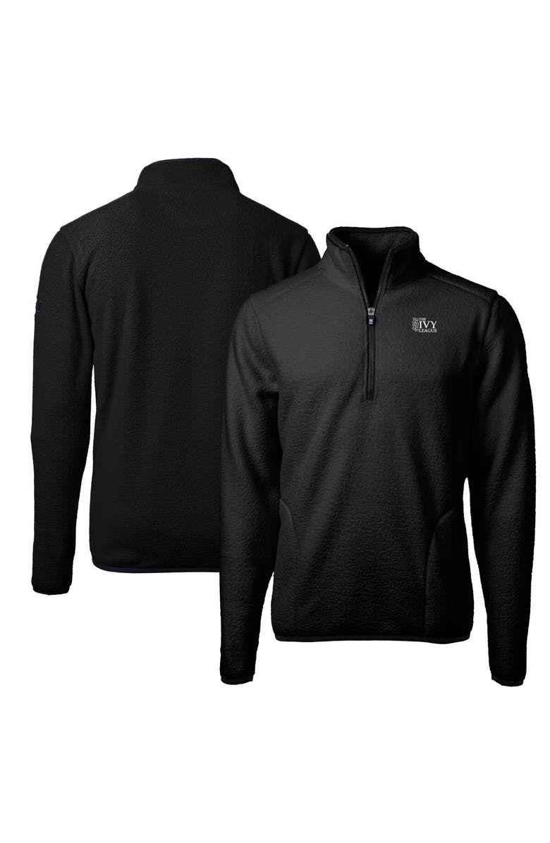 Cutter & Buck Men's Cutter & Buck  Black Ivy League Cascade Eco Sherpa Fleece Quarter-Zip Jacket, Alternate, color, Black