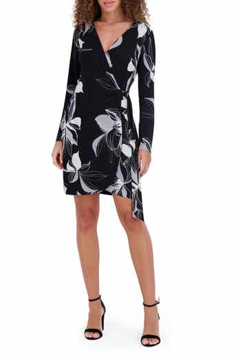 Kensie Long Sleeve Wrap Dress