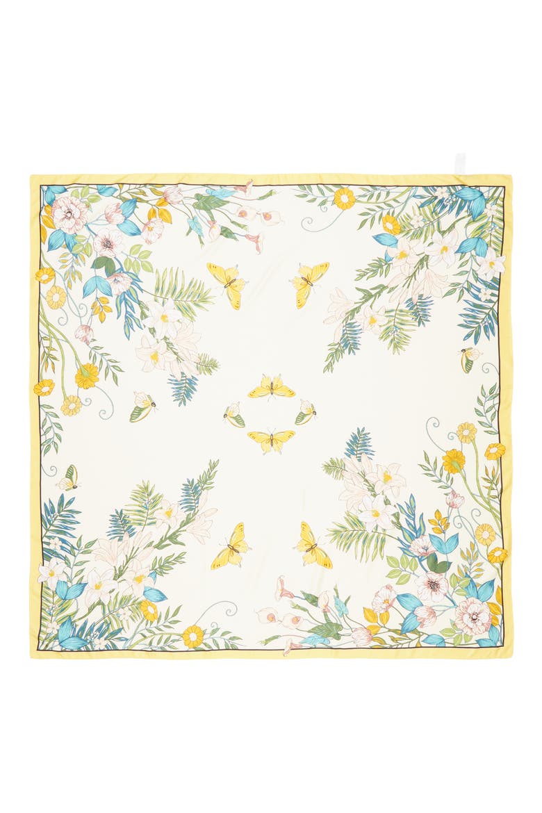 Butterfly Floral Scarf, Alternate, color, IVORY MULTI