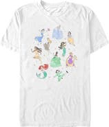 Disney Men's Disney Distressed Princesses Circle Graphic T-Shirt
