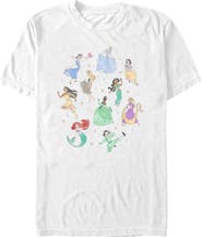 Disney Men's Disney Distressed Princesses Circle Graphic T-Shirt