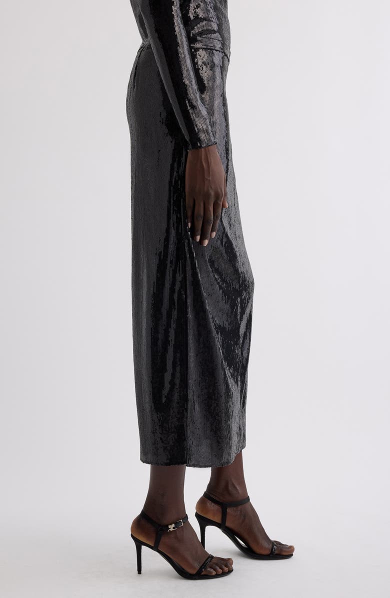 Courrèges Buckle Cutout Sequin Skirt, Alternate, color,