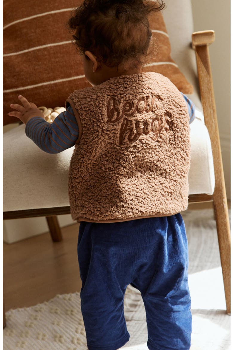 Long Sleeve T-Shirt, Teddy Vest & Pants Set, Alternate, color, BLUE