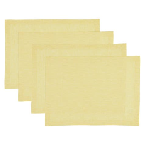 Linen Placemats Set of 4, 14 x 19 Inch for Dining Table, Holiday and Everyday Table Decor - Athena