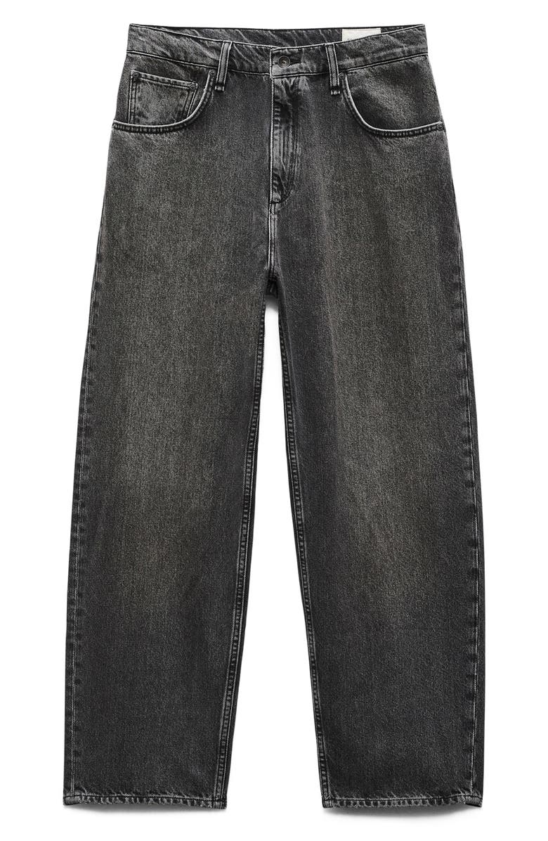 rag & bone RB Baggy Authentic Rigid Straight Leg Jeans, Alternate, color, Onyx