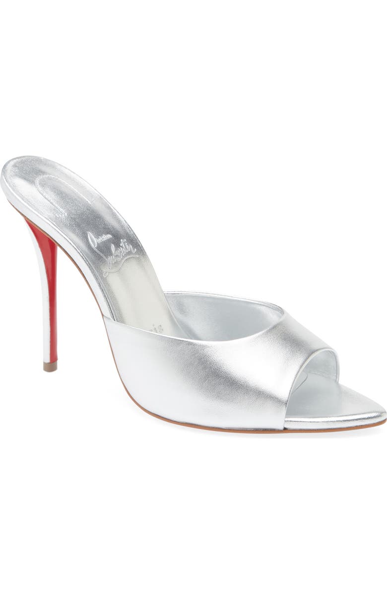 Christian Louboutin Miss Z Pointed Toe Metallic Sandal, Main, color, S211 Silver/ Lin Silver