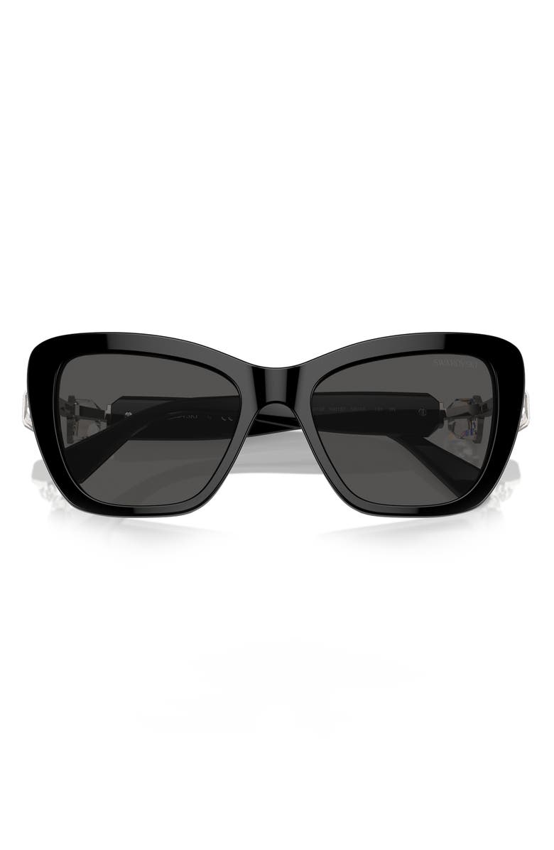Swarovski 55mm Cat Eye Sunglasses, Alternate, color, Black