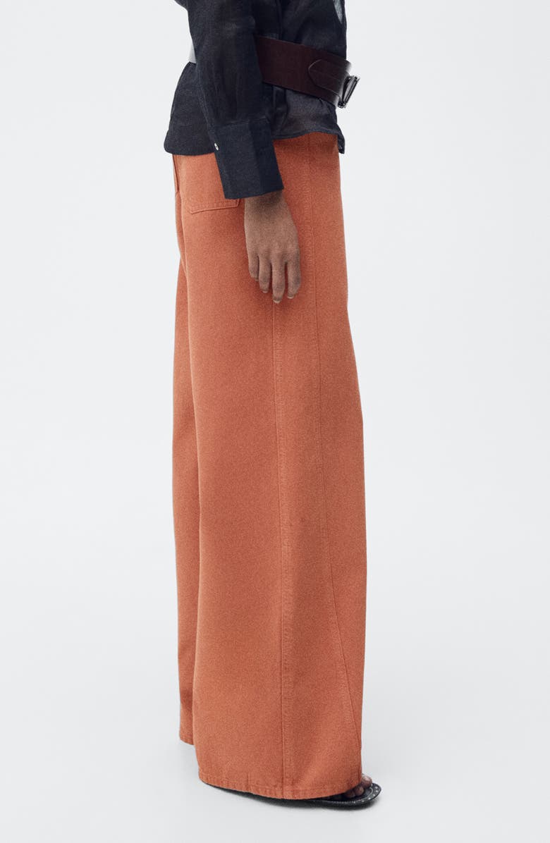 MANGO Mid Rise Baggy Ultra Wide Leg Jeans, Alternate, color, Burnt Orange