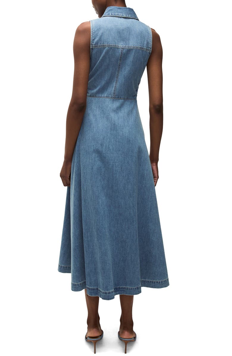 Veronica Beard Fuller Sleeveless Denim Midi Shirtdress, Alternate, color, Starlight