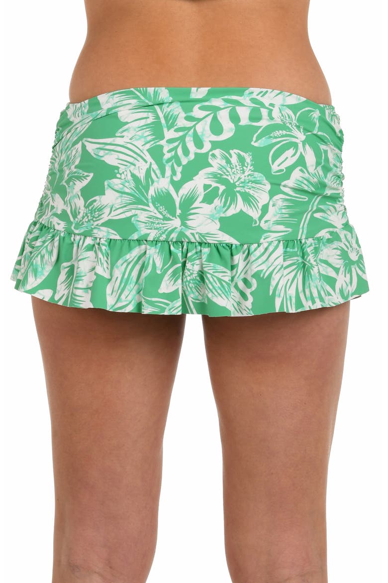 Batiki Ruffle Skirt Bikini Bottoms, Alternate, color, EUCALYPTUS