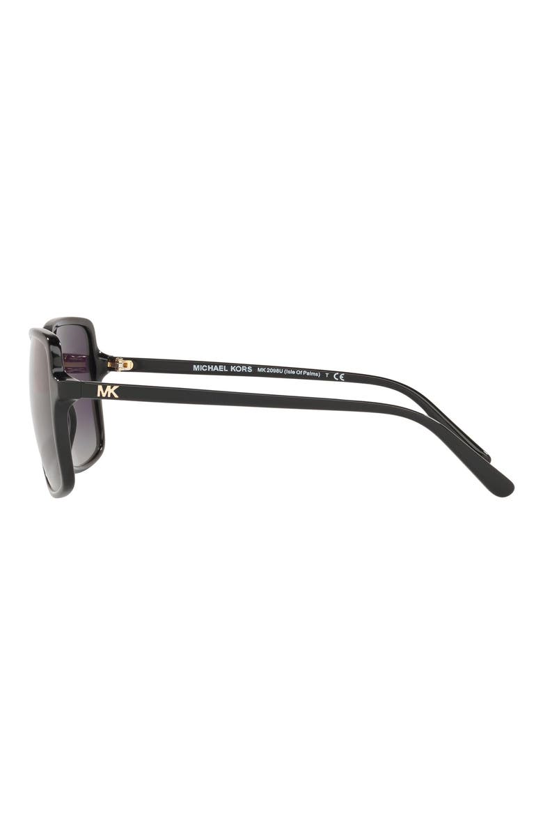 56mm Polarized Gradient Square Sunglasses, Alternate, color, BLACK