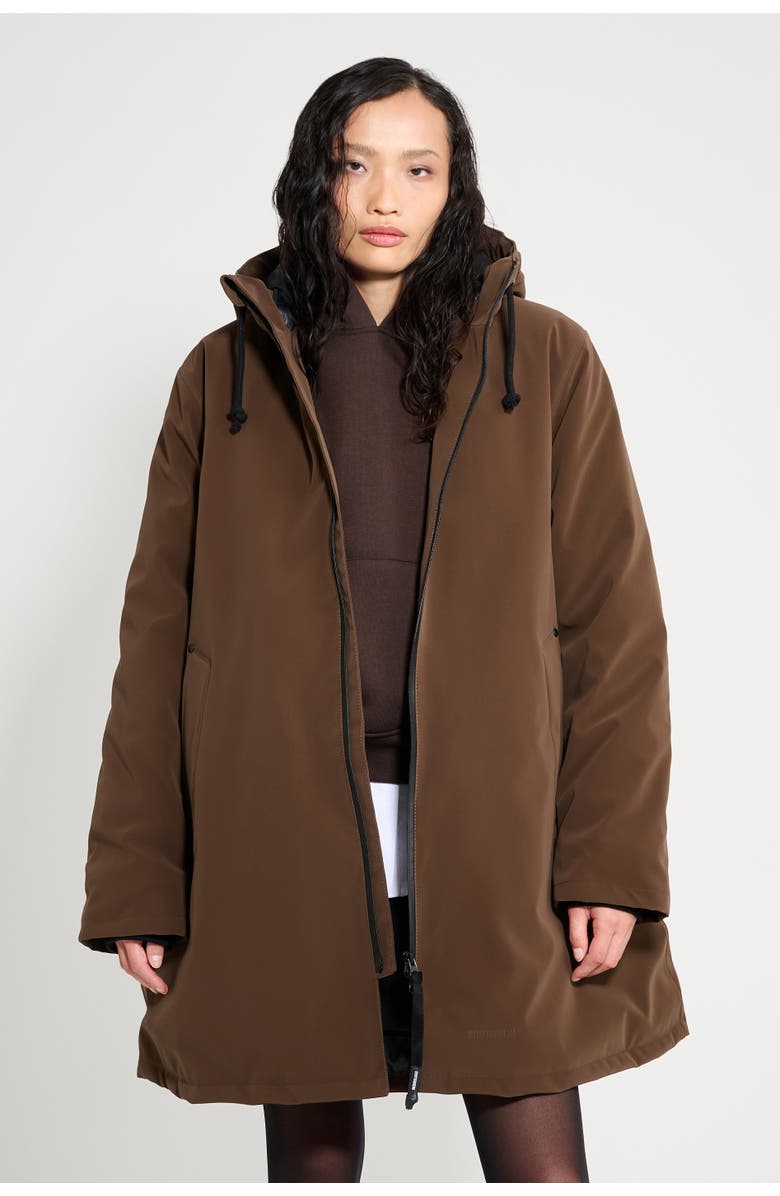 Stutterheim Mosebacke Matte Winter Coat, Main, color, Dark Brown