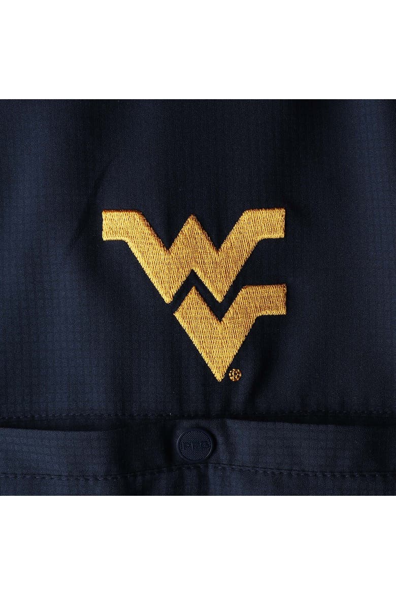 Men's Columbia Navy West Virginia Mountaineers PFG Tamiami Omni-Shade Button-Down Shirt, Alternate, color, Navy