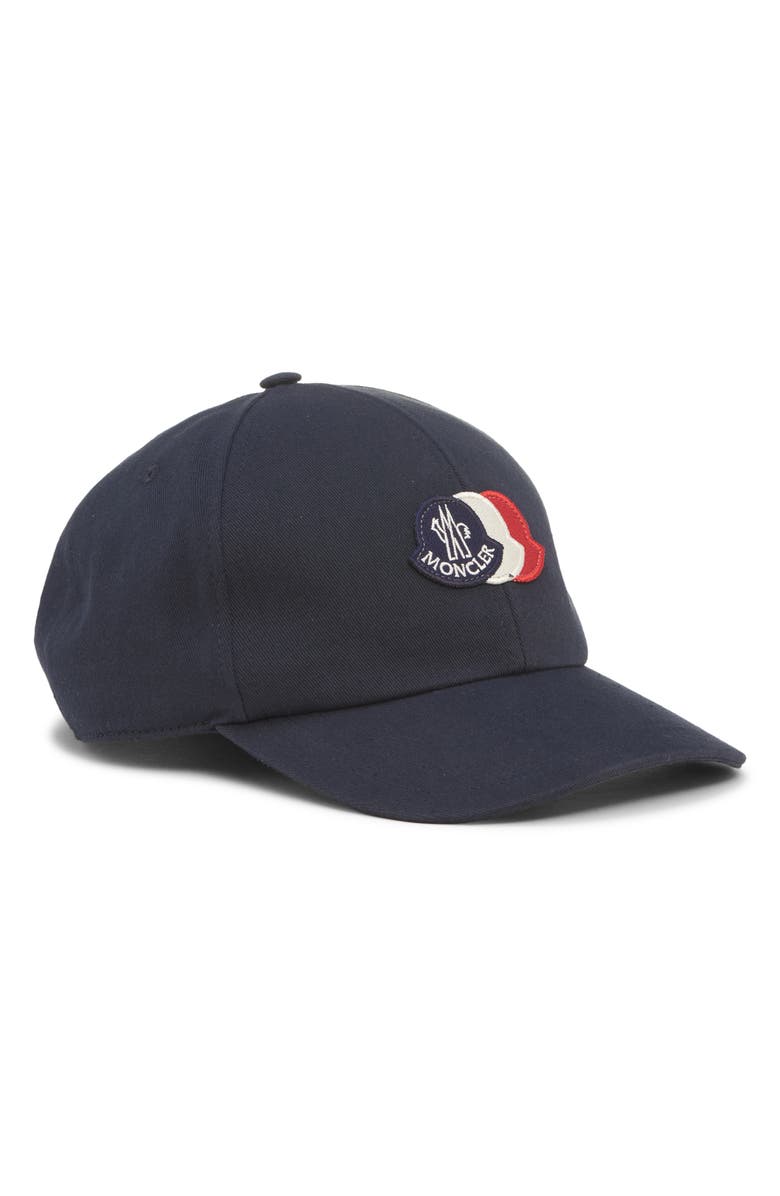 Moncler Logo Patch Adjustable Baseball Cap, Main, color, Obsidian Blue