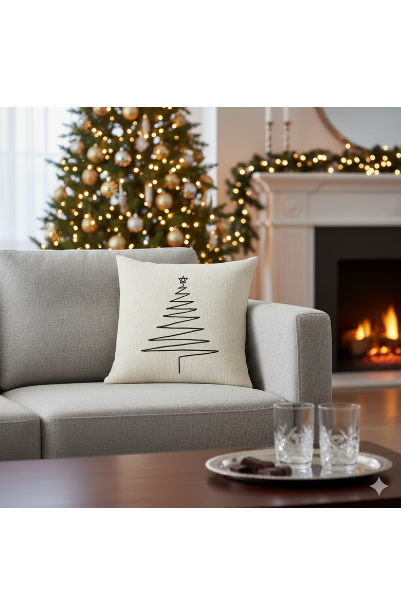 Elaine Smith Silent Night Crema Indoor & Outdoor Woven Accent Pillow, Alternate, color, Crema
