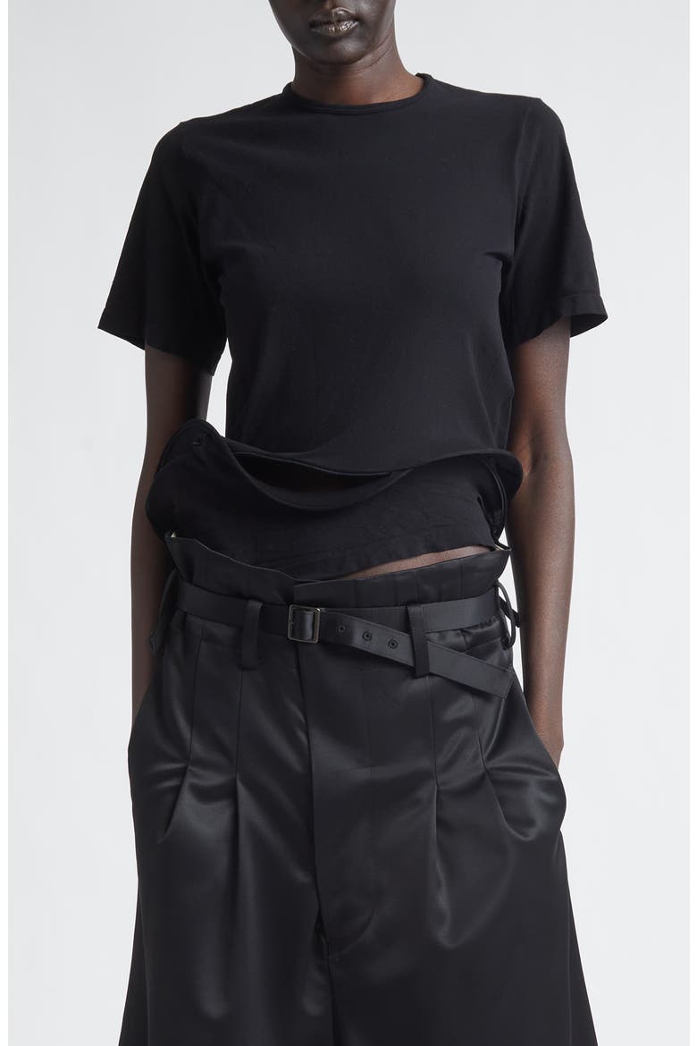 Wired Cutout Mesh T-Shirt, Main, color, BLACK
